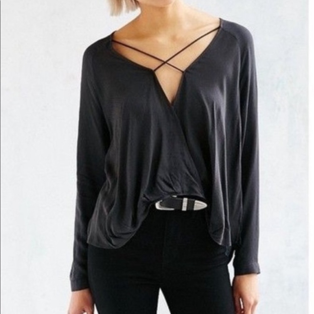 Long Sleeve Cross Front Top